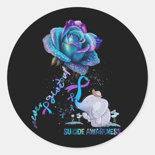 Sticker Rond Sensibilisation à la prévention du suicide Ruban é (Devant)