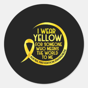 Sticker Rond Sensibilisation à la prévention du suicide Ruban j