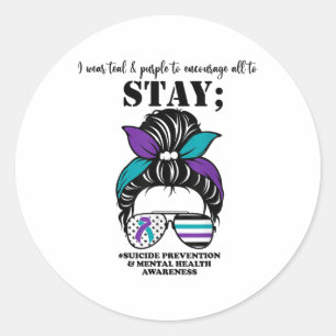Sticker Rond Sensibilisation à la prévention du suicide Soutien