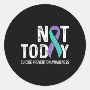 Sticker Rond Sensibilisation à la prévention du suicide Turquoi
