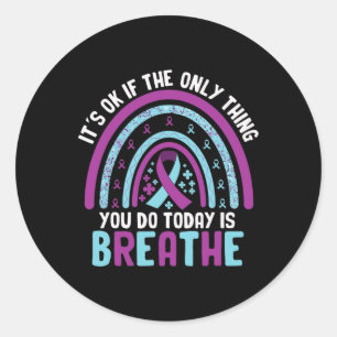Sticker Rond Sensibilisation À La Prévention Du Suicide Violet