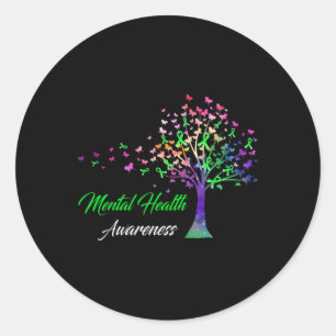Sticker Rond Sensibilisation à la santé mentale des arbres