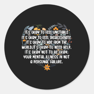 Sticker Rond Sensibilisation À La Santé Mentale Il Est Bon De S