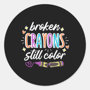 Sticker Rond Sensibilisation à la santé mentale Les crayons cas