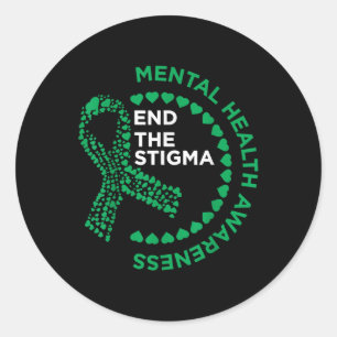 Sticker Rond Sensibilisation à la santé mentale Mettre fin à la