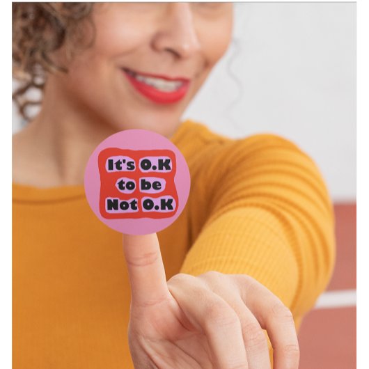 Sticker Rond Sensibilisation à la santé mentale OK pour ne pas 