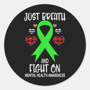 Sticker Rond Sensibilisation À La Santé Mentale Respirer Et Com