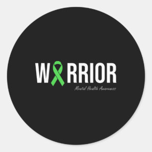 Sticker Rond Sensibilisation à la santé mentale Ribbon vert