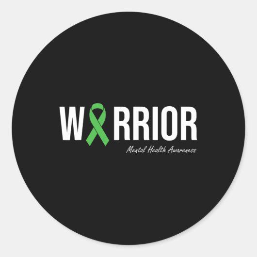Sticker Rond Sensibilisation à la santé mentale Ribbon vert 2 (Devant)