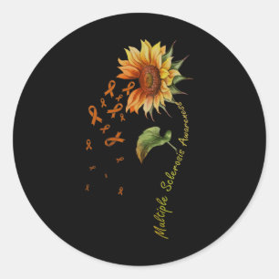 Sticker Rond Sensibilisation à la sclérose en plaques tournesol