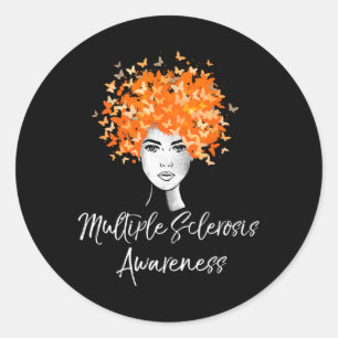 Sticker Rond Sensibilisation à la sclérose Mme Butterflies
