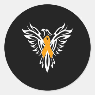 Sticker Rond Sensibilisation à la sclérose Orange Ruban Phoenix