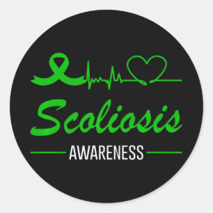 Sticker Rond Sensibilisation à la Scoliose Aimer Écran de coeur