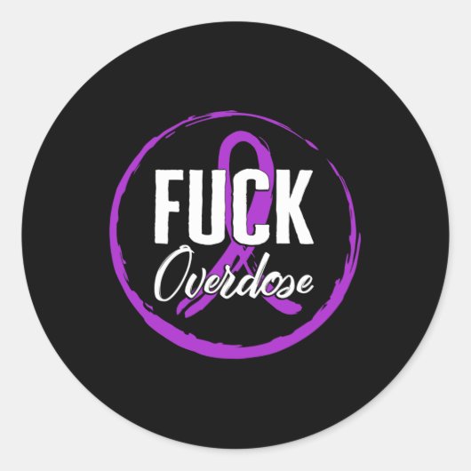 Sticker Rond Sensibilisation à la surdose de drogue Août Surdos (Devant)