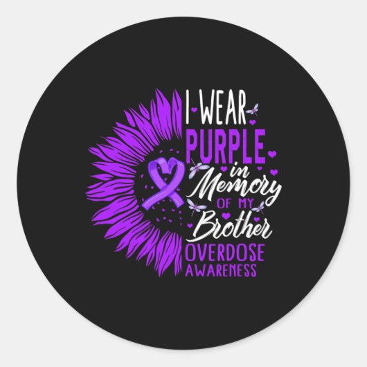 Sticker Rond Sensibilisation À La Surdose De Drogue En Mémoire (Devant)