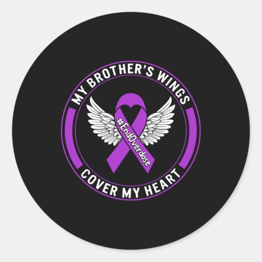 Sticker Rond Sensibilisation à la surdose de drogue Mes ailes d (Devant)