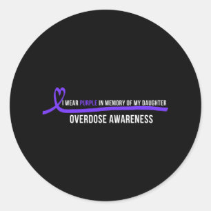 Sticker Rond Sensibilisation à la surdose de la fille Je porte