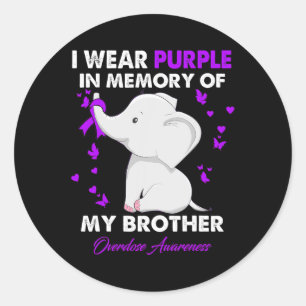 Sticker Rond Sensibilisation À La Surdose Je Porte Du Violet Po