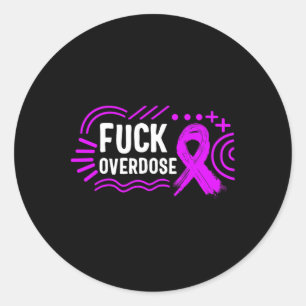 Sticker Rond Sensibilisation à la surdose médicamenteuse Ruban