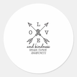 Sticker Rond Sensibilisation à la tumeur cérébrale, cancer du c
