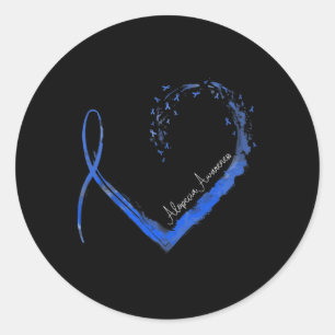 Sticker Rond Sensibilisation à l'alopécie du coeur du ruban 1