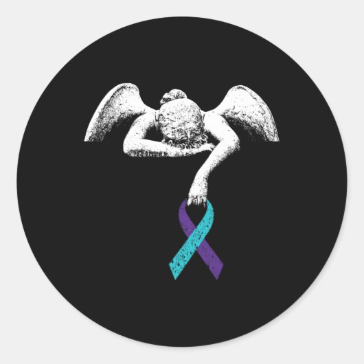 Sticker Rond Sensibilisation À L'Ange Et Au Suicide Clo De Prév (Devant)