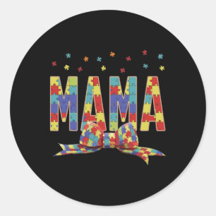 Sticker Rond Sensibilisation à l'autisme Autism Mama Accepter l
