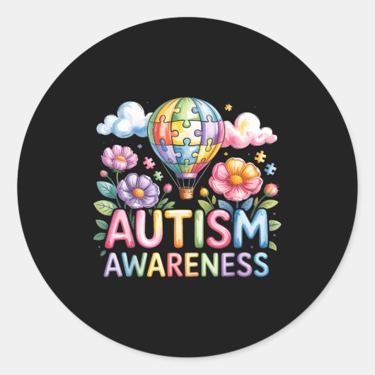 Sticker Rond Sensibilisation à l'autisme autiste (Devant)