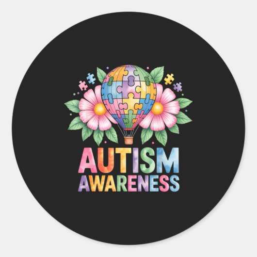 Sticker Rond Sensibilisation à l'autisme autiste (Devant)