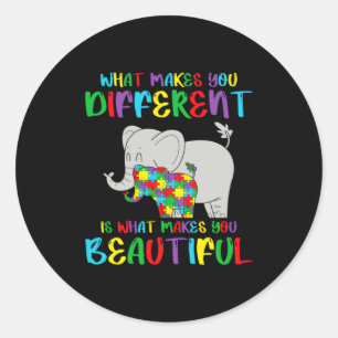 Sticker Rond Sensibilisation à l'autisme Différent Mais Beau Au