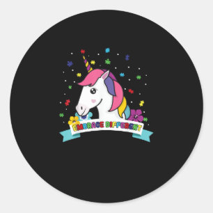 Sticker Rond Sensibilisation à l'autisme - Embrasser Différent