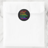Sticker Rond Sensibilisation à l'autisme formidable unique spéc (Sac)