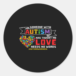Sticker Rond Sensibilisation à l'autisme L'amour n'a pas besoin