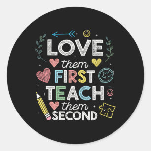 Sticker Rond Sensibilisation à l'autisme Love Them First