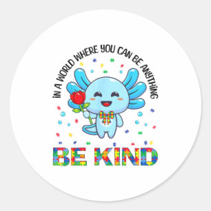 Sticker Rond Sensibilisation à l'autisme Mignon Soyez Gentil Ax