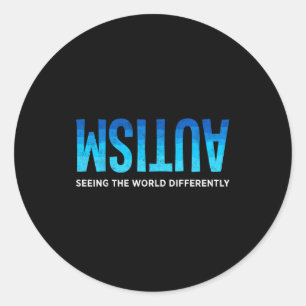 Sticker Rond Sensibilisation à l'autisme voir le monde différem