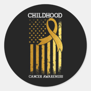 Sticker Rond Sensibilisation à l'enfance au cancer États-Unis D