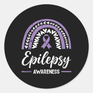 Sticker Rond Sensibilisation à l'épilepsie arc-en-cielSensibili