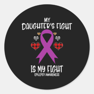 Sticker Rond Sensibilisation à l'épilepsie Le combat de ma fill