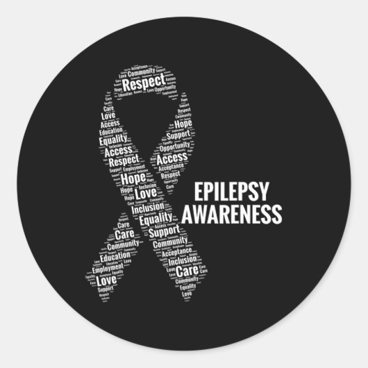 Sticker Rond Sensibilisation à l'épilepsie Respect Soins Plaido (Devant)