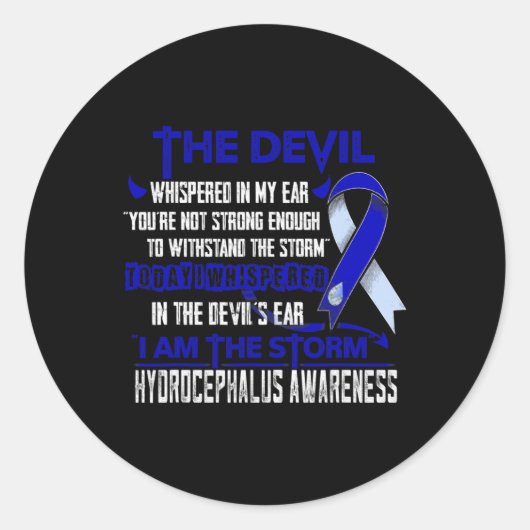 Sticker Rond Sensibilisation à l'hydrocéphalie Je suis le diabl (Devant)