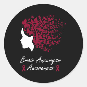 Sticker Rond Sensibilisation à l'neurysme cérébral - Femmes Pap