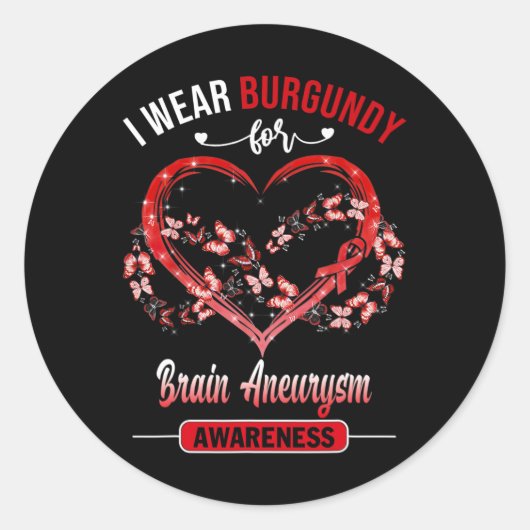 Sticker Rond Sensibilisation à l'neurysme cérébral Je porte le  (Devant)
