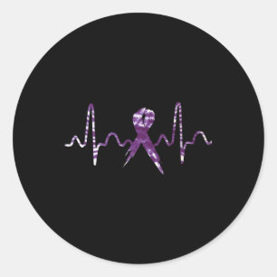 Sticker Rond Sensibilisation à l'overdose au ruban violet