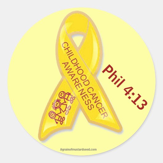 Sticker Rond Sensibilisation au cancer chez les enfants (Devant)