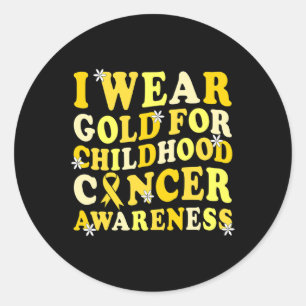 Sticker Rond Sensibilisation au cancer chez les enfants En Sept