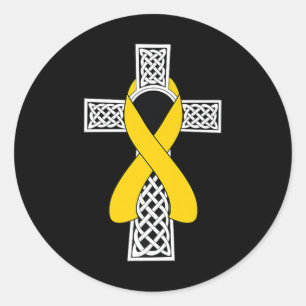 Sticker Rond Sensibilisation au cancer chez les enfants Ruban d