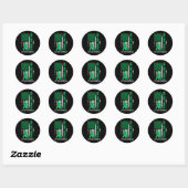 Sticker Rond Sensibilisation au cancer de la bille Kelly Green (Feuille)