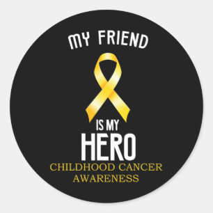 Sticker Rond Sensibilisation au cancer de l'enfance Mon ami est