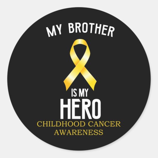 Sticker Rond Sensibilisation au cancer de l'enfance Mon frère e (Devant)
